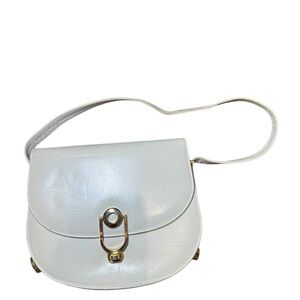 Elegant vintage White Crossbody Bag with Gold Detailing